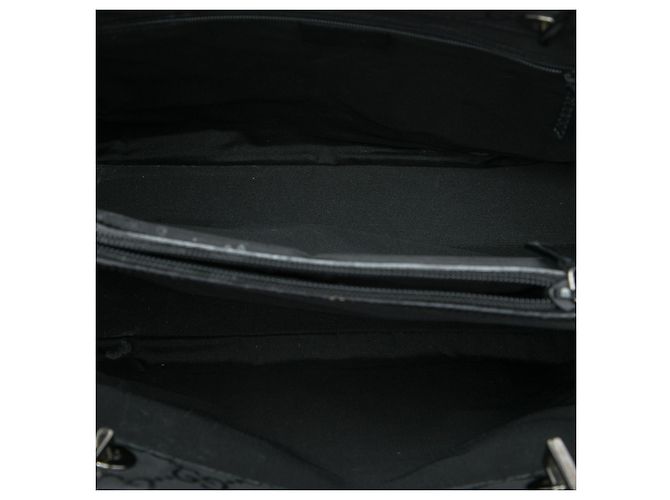 Bamboo Borsa Gucci in nylon GG nero con bambù - vista 4