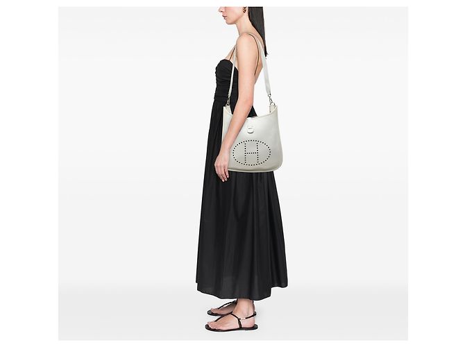 Hermès White Clemence Evelyne I GM - vista 6