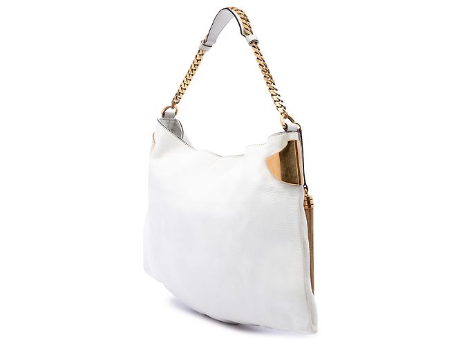 Gucci 1970 Hobo in pelle bianca Medium - vista 2