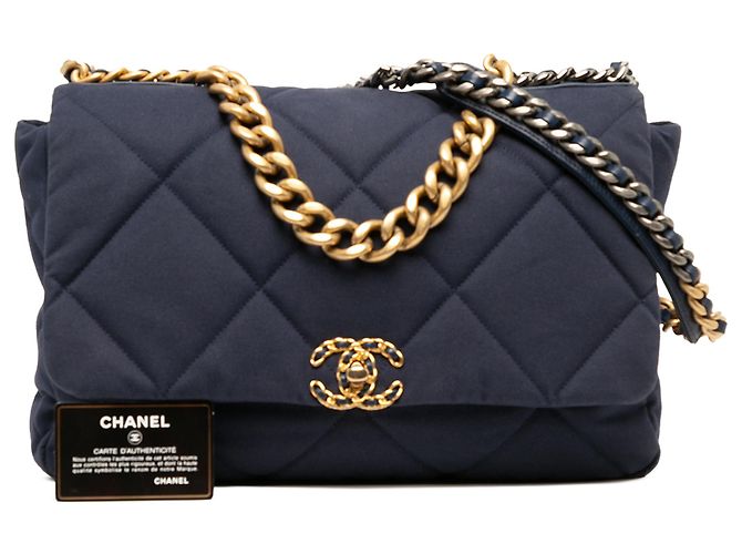 Chanel Blue Maxi Canvas 19 Flap - Ansicht 6