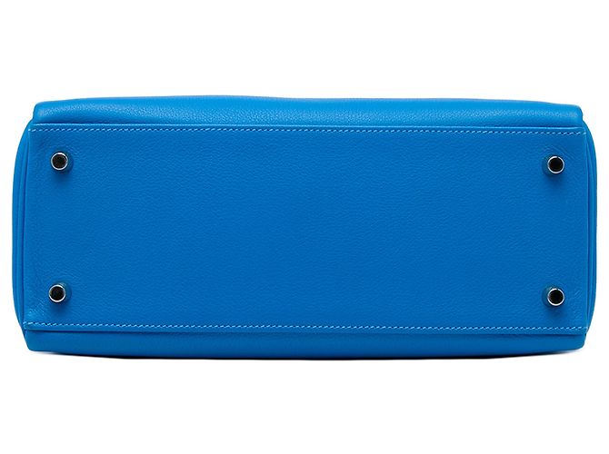 Hermès Blue Evercolor Kelly II Retourne 28 - vista 3