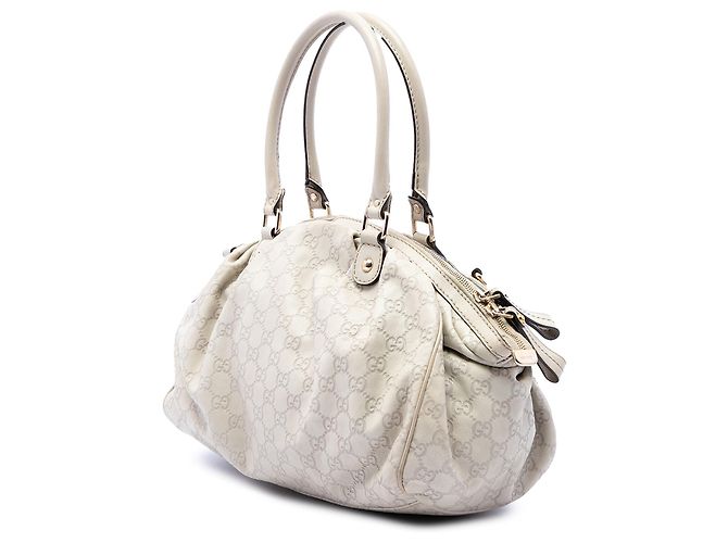 Borsa Satchel Gucci Beige Guccissima Sukey - vista 2