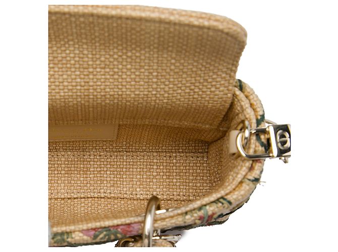 Dior Beige Micro Floral Embroidered Raffia Lady D Joy - vista 4