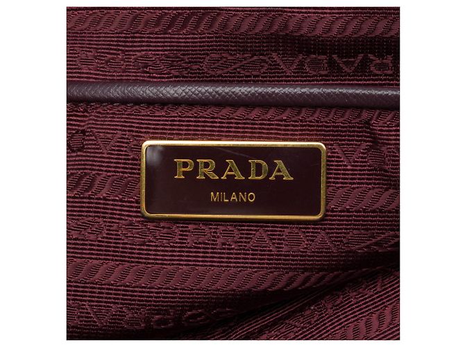 Borsa Satchel Prada in Tessuto con rifiniture in Saffiano rosso - vista 5