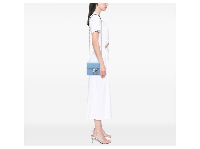 Gucci Blue Small Dollar Calfskin Interlocking G Crossbody - vista 6