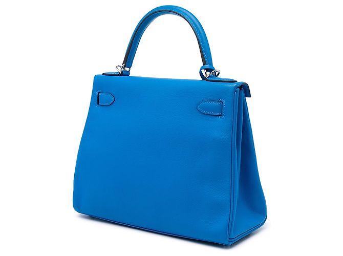 Hermès Blue Evercolor Kelly II Retourne 28 - vista 2