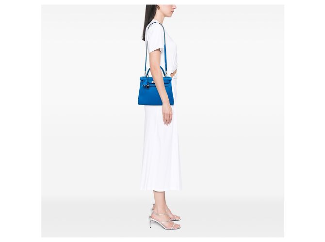Hermès Blue Evercolor Kelly II Retourne 28 - vista 5