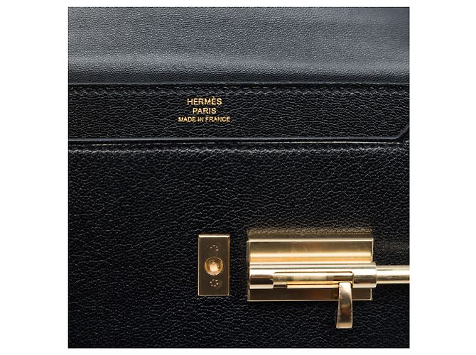 Hermès Black Mini Chevre Mysore Verrou Chaine - vista 5