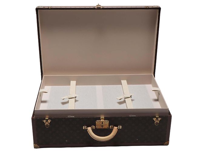 Baule Louis Vuitton Brown Monogram Alzer Trunk 80 - vista 3