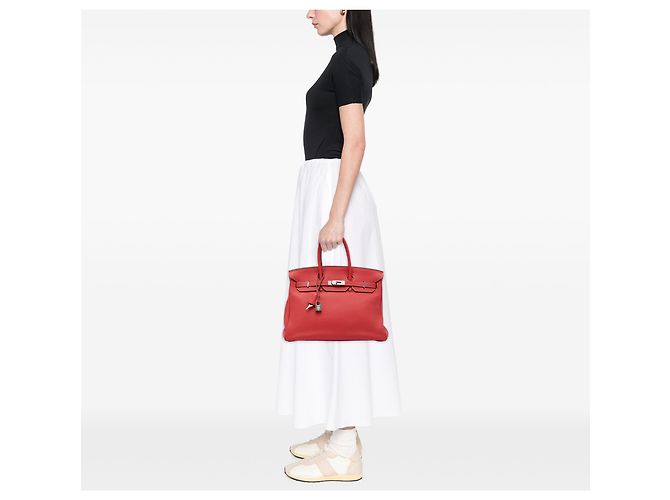 Hermès Red Clemence Birkin Retourne 35 - vista 5