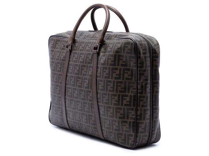 Valigia Fendi Brown Zucca Coated Canvas - vista 2