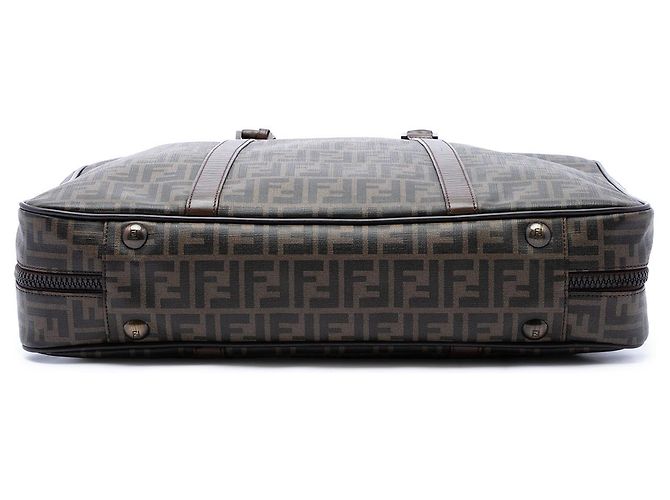 Valigia Fendi Brown Zucca Coated Canvas - vista 3