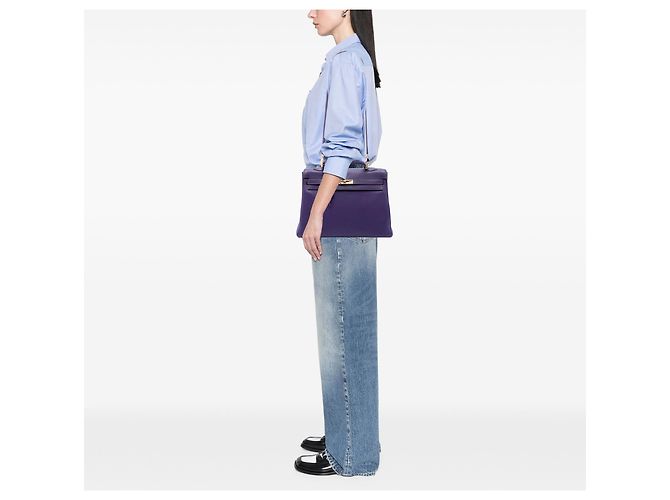 Hermès Purple Togo Kelly II Retourne 35 - vista 6