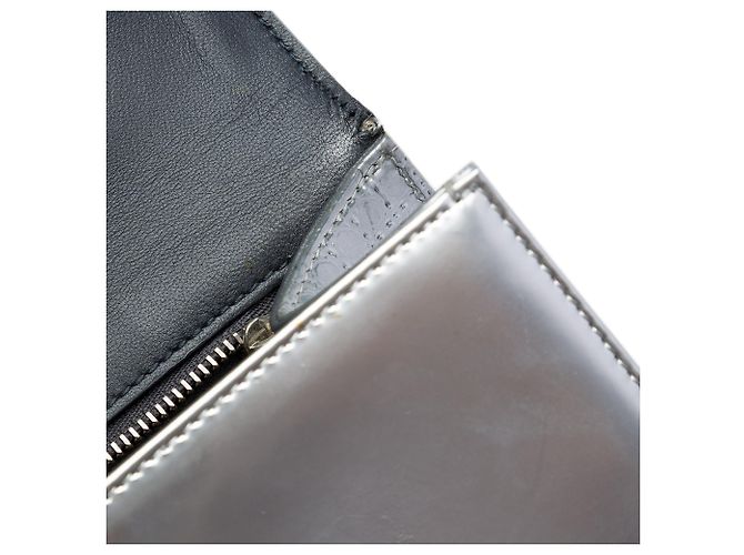 Dior Silver Medium Metallic Patent Microcannage Diorama Flap - vista 6