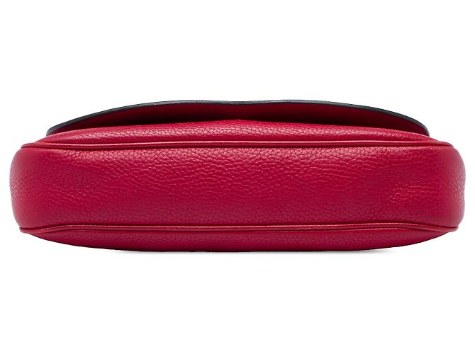 Gucci Soho Chain Flap Crossbody in pelle di vitello rossa Medium - vista 3