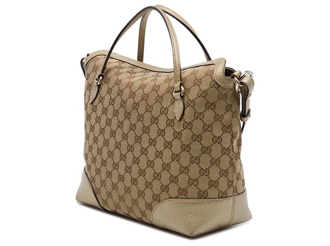 Borsa Tote Gucci Bree Fold Over Medium in tela GG beige - vista 2