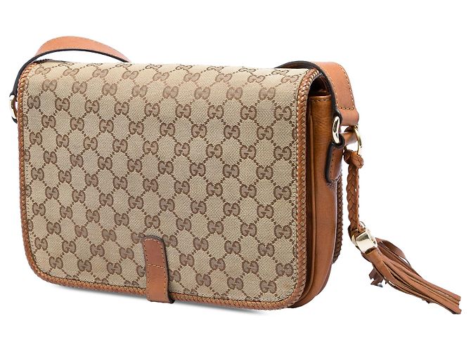 Borsa a tracolla Gucci Marrakech in tela GG beige - vista 2