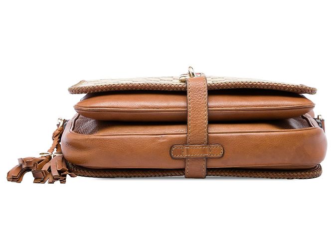 Borsa a tracolla Gucci Marrakech in tela GG beige - vista 3
