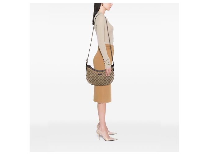 Borsa a tracolla Gucci in tela GG beige - vista 6