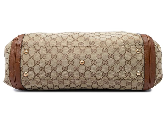 Borsa Tote Convertibile Gucci Bella in Canvas GG Beige - vista 3