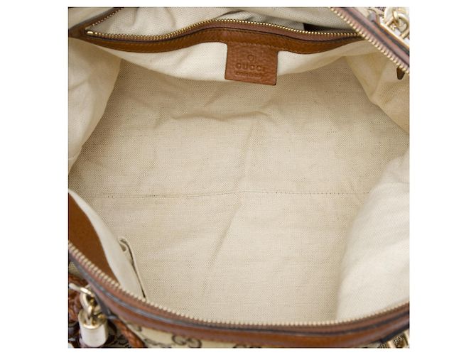 Borsa Tote Convertibile Gucci Bella in Canvas GG Beige - vista 4