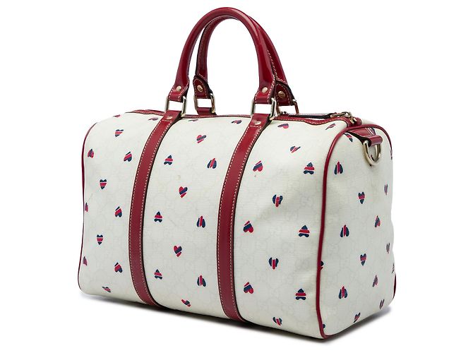 Borsa Boston Gucci White Medium GG Supreme Hearts Joy - vista 2