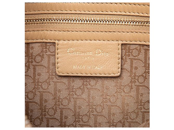 Dior Beige Large Lambskin Cannage Lady Dior - vista 5