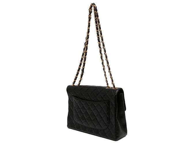 Chanel Black Maxi XL Classic Lambskin Single Flap - vista 5
