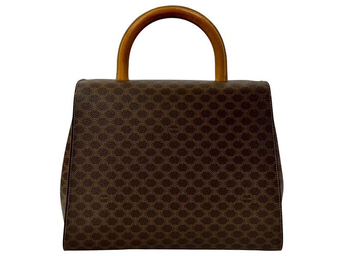Céline Borsa a mano Celine Brown Macadam Coated Canvas Medallion - vista 2