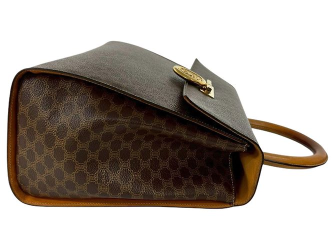 Céline Borsa a mano Celine Brown Macadam Coated Canvas Medallion - vista 9
