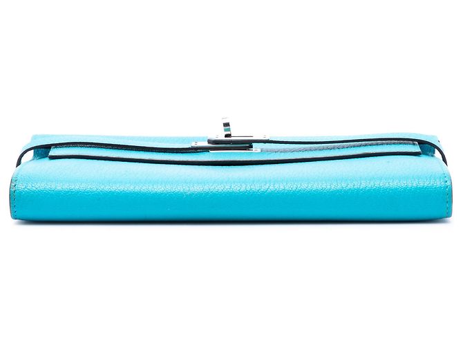 Cartera Hermès Kelly Longue en Chevre Mysore Blue - vista 3