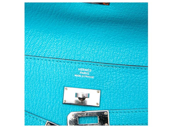 Cartera Hermès Kelly Longue en Chevre Mysore Blue - vista 5