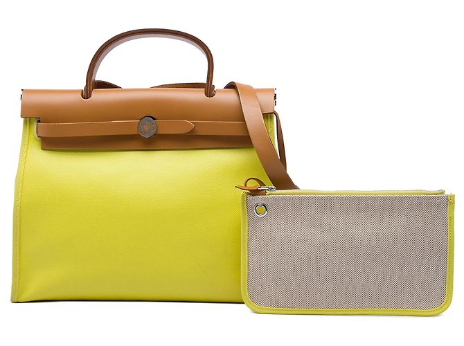 Hermès Yellow Toile H Berline Herbag Zip 31 - vista 6