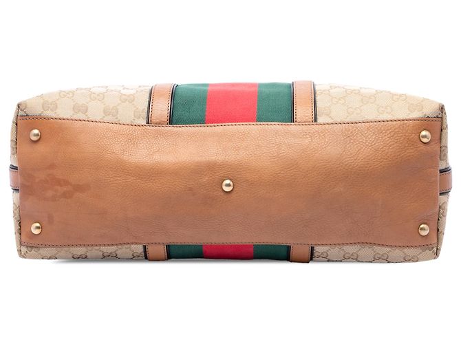 Borsa a mano Gucci Rania Medium GG Canvas Web Beige con manico superiore - vista 3