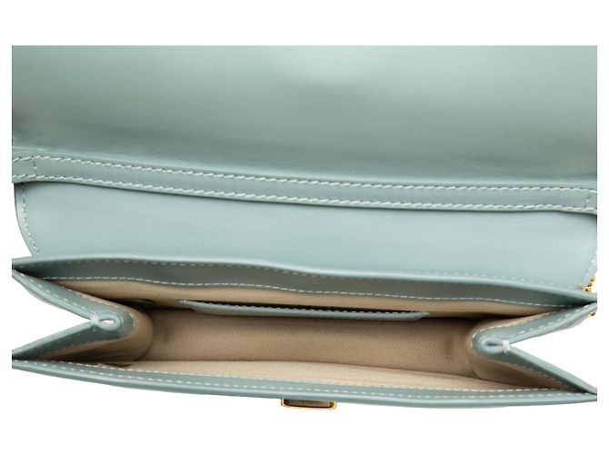 Clutch C con catena Chloé in pelle di vitello e camoscio blu - vista 4