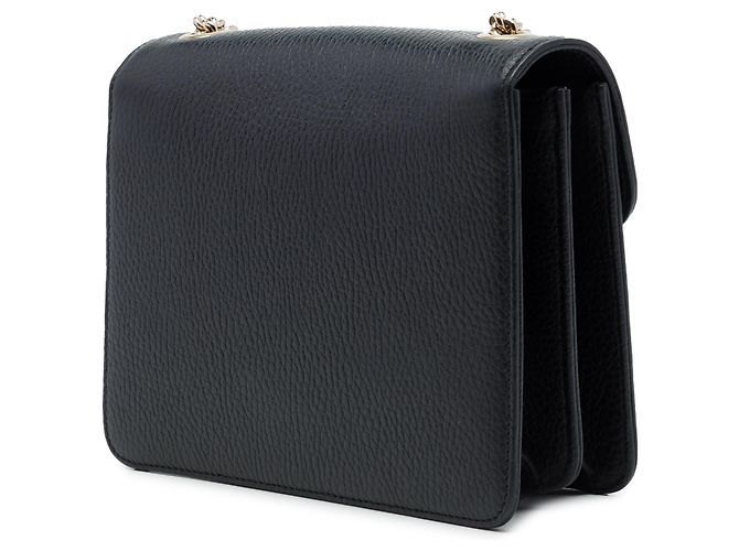 Gucci Borsa a tracolla Interlocking G in pelle di vitello Dollar Small Nera - vista 2