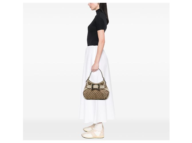 Gucci Beige GG Canvas Dialux Queen Hobo - vista 6