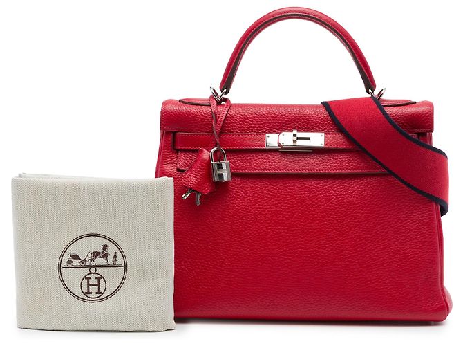 Hermès Red Togo Kelly II Retourne Amazone 32 - vista 7