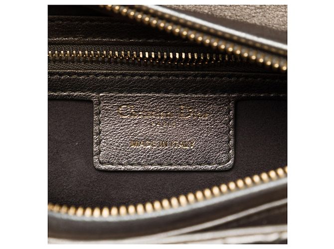 Dior Silver Medium Metallic Lambskin Cannage Lady Dior - vista 5