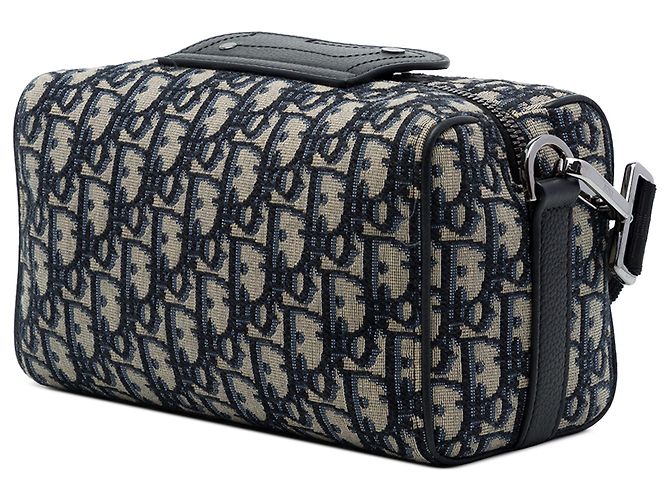 Borsa Lingot 22 in tela Oblique blu Dior - vista 2