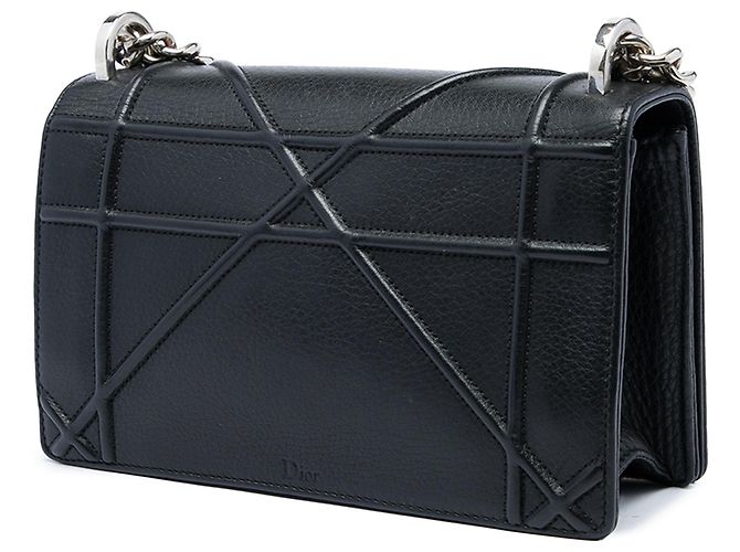 Dior Black Small Grained Calfskin Diorama Flap - vista 2