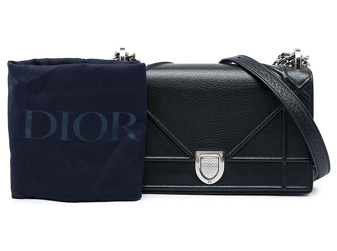 Dior Black Small Grained Calfskin Diorama Flap - vista 6