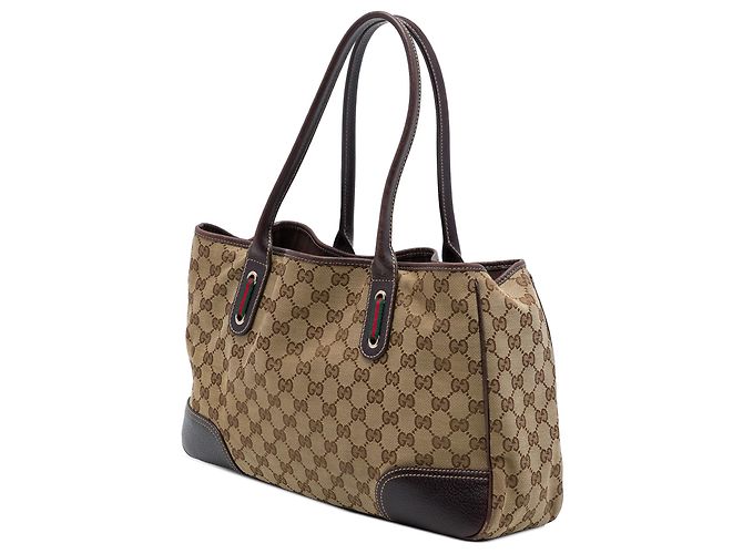 Borsa tote Gucci Princy in canvas GG beige - vista 2
