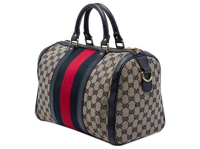 Borsa Boston Gucci Beige Medium GG Canvas Web Joy - vista 2