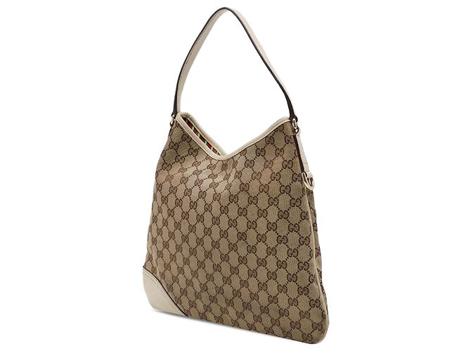 Gucci New Britt Hobo in canvas GG beige - vista 2