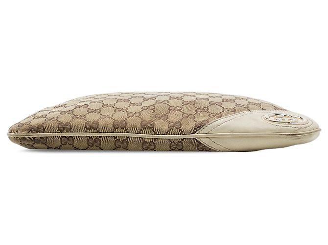 Gucci New Britt Hobo in canvas GG beige - vista 3
