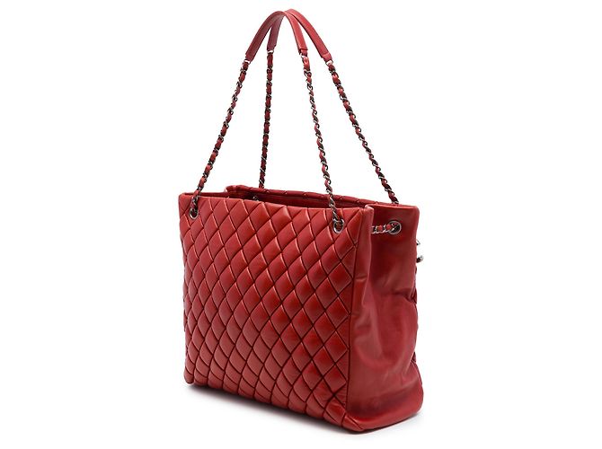 Chanel Red Large Quilted Lambskin New Bubble Tote - vista 2