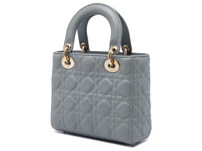 Dior Gray Small Lambskin Cannage MyABCDior Lady Dior - vista 2