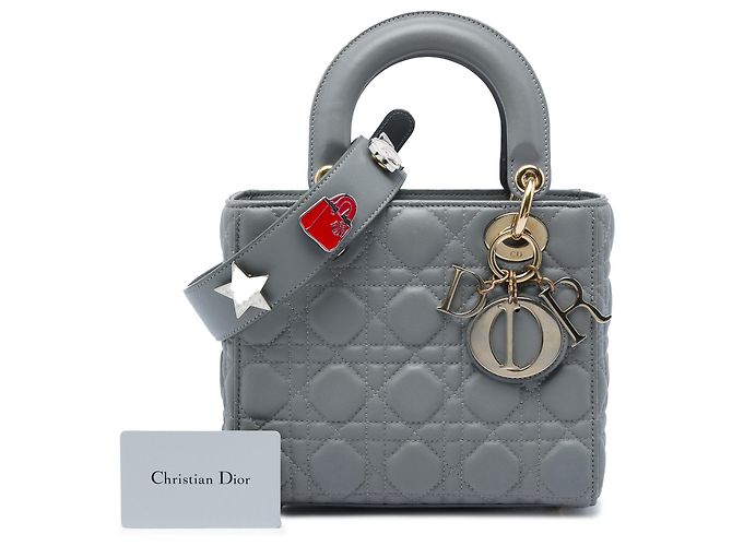 Dior Gray Small Lambskin Cannage MyABCDior Lady Dior - vista 6