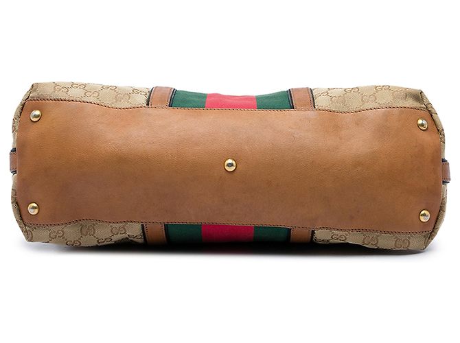 Borsa a mano Gucci Rania Medium GG Canvas Web Beige con manico superiore - vista 3